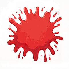 Vivid red paint splash on white background, artistic expression