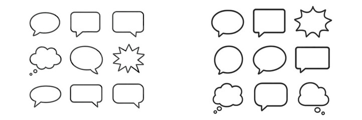 Fototapeta premium Collection of various speech and thought bubble designs for creative projects and illustrations