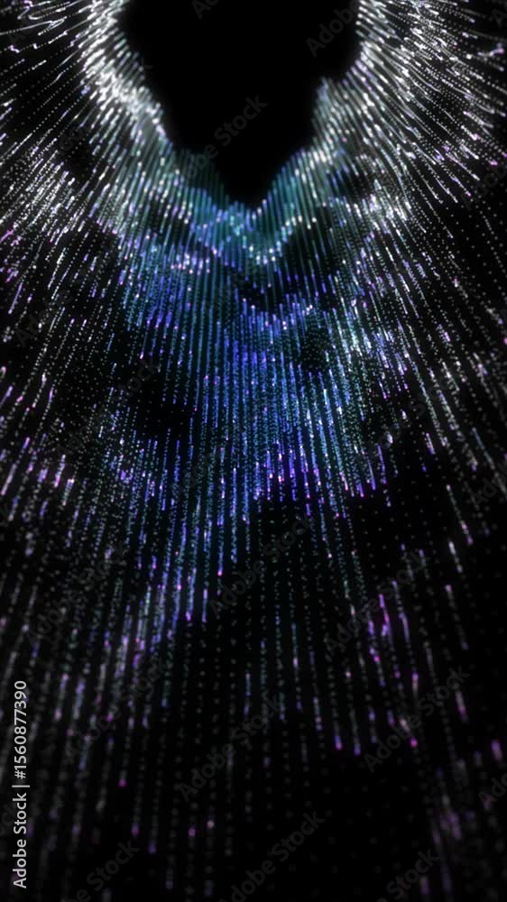 Poster Abstract glowing golden particle wave creating a dynamic, futuristic visual effect