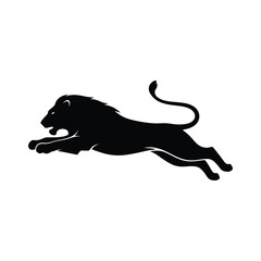 Roaring Jumping Lion Isolated Graphic Vector Illustration