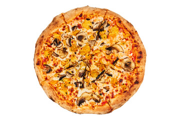 Freshly Baked Pizza Flat Lay for Compositing