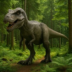 Dinosaurier Tyrannosaurus im Wald