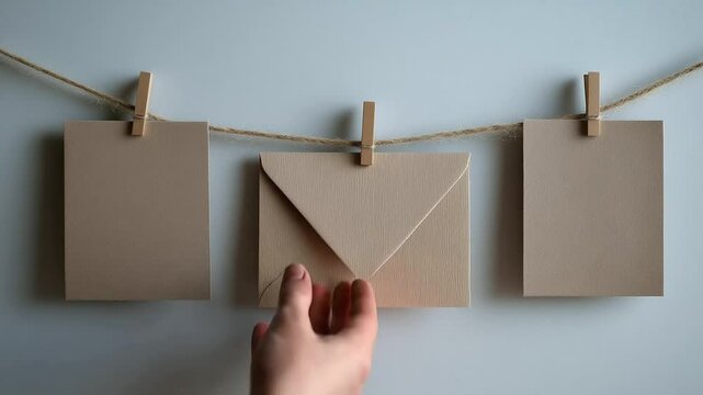 Minimalist Advent Calendar Made with Kraft Envelopes and Linen String