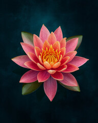 Vibrant Pink Lotus Flower on Dark Background
