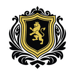 Obraz premium Classic Emblem Shield Badge Vector Illustration