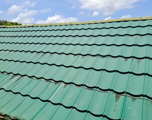 new green tin roof background	
