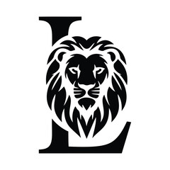 Royal L Lion Monogram Icon Vector Illustration
