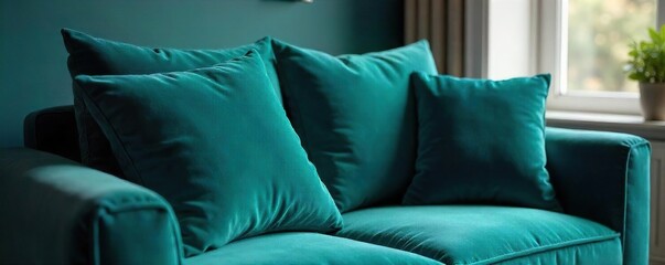Deep Teal Velvet Cushion Luxurious Comfort and Elegance for Living Spaces
