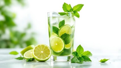 Refreshing Lime Mint Iced Drink Summer Beverage Recipe