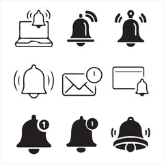 Bell icon set showing unread notifications