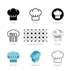 Each chef icon has its own creative design, and each design can meet the needs of different jobs. Vector illustration.