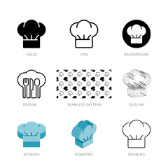 Each chef icon has its own creative design, and each design can meet the needs of different jobs. Vector illustration.