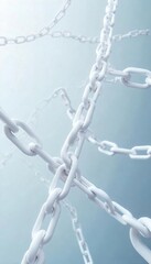 Interconnected White Chains A Minimalist Network Symbolising Unity and Complex Systems