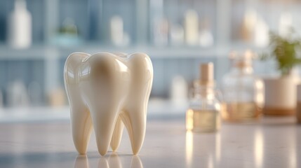 Dental tooth model in laboratory interior