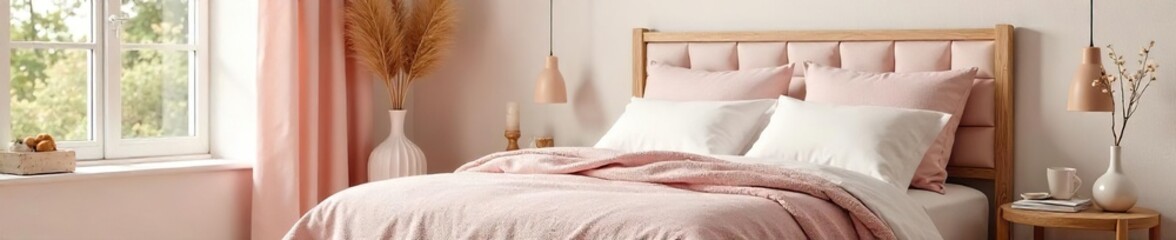 Serene Pastel Bedroom Soft Textures & Plush Furnishings for Restorative Sleep and Self-Care