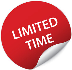 Obraz na płótnie Canvas LIMITED TIME - round red sticker banner