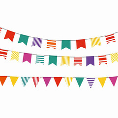 Fototapeta premium bandeiras de festa junina brasileira isoladas no fundo branco