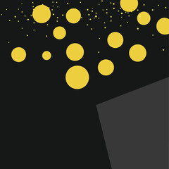 Abstract composition of yellow glowing circles floating in a dark minimalist design.