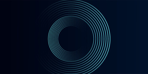 Blue abstract background with glowing circles. Swirl circular lines pattern. Geometric spiral. Twirl element. Modern graphic design. Futuristic technology concept.eps.10