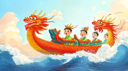 Obraz premium Discover the Cultural Customs of the Dragon Boat Race