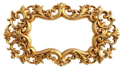 Golden Ornament Frame: An intricate golden frame, meticulously crafted with elegant ornamental details, radiates timeless elegance and classic design.