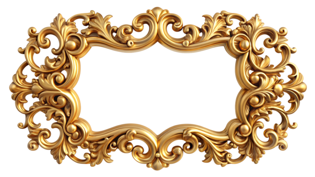 Golden Ornament Frame: An intricate golden frame, meticulously crafted with elegant ornamental details, radiates timeless elegance and classic design.