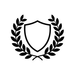 Fototapeta premium Shield emblem with laurel wreath