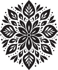 Elegant Black and White Floral Mandala Design