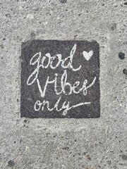 Good Vibes bicycle lane sign