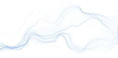 abstract organic blue wavy perlin noise flowfield as flow lines without background version 5