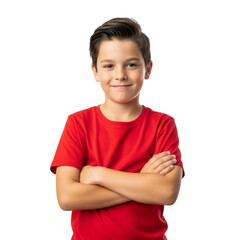 boy from the front wearing a plain t-shirt for mockup