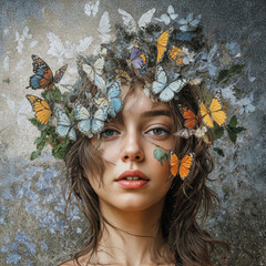 Woman with a Butterfly Crown