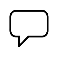 Naklejka premium Rounded Speech Bubble Icon – Minimal Outline: Minimal rounded speech bubble icon—perfect for messaging apps, social platforms, and communication UIs.
