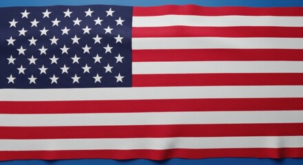 Fototapeta premium American Flag Texture on a Vibrant Blue Background