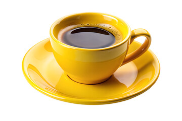 Aromatic Black Coffee in a Sunny Yellow Cup Perfect Morning Brew