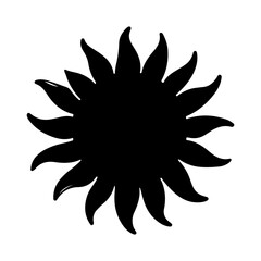 Sun Silhouette Icon – Abstract Solar Symbol Vector