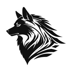 Tribal Wolf Silhouette – Side View Wild Animal Vector Icon