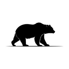 Bear Silhouette Icon – Wild Animal Vector in Walking Pose