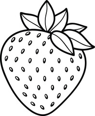 Fresh red strawberry with green leaf crown and tiny seeds isolated on white background isolated on transparent background