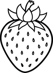 Fresh ripe strawberry with green leafy crown and tiny seeds isolated on white background isolated on transparent background