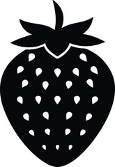 Vibrant red strawberry with green leafy crown and tiny seeds isolated on white background isolated on transparent background