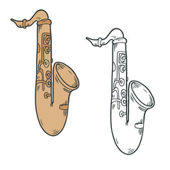 saxophone vector illustrations. drawing. colour. easy to edit