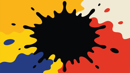 Abstract colorful splatter design with transparency suitable for versatile creative projects