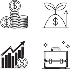 "Coin Growth Icon – Financial Investment and Profit Increase Symbol"AI/EPS/PNG