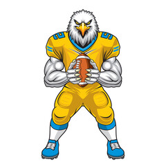 american football mascot eagle vector illustration rugby eagle design