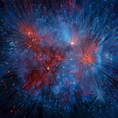 Blend neurodiversity with fireworks, red and blue accents on the 4th of July.