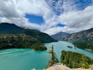 lake and mountains