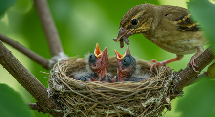 Baby bird in nest