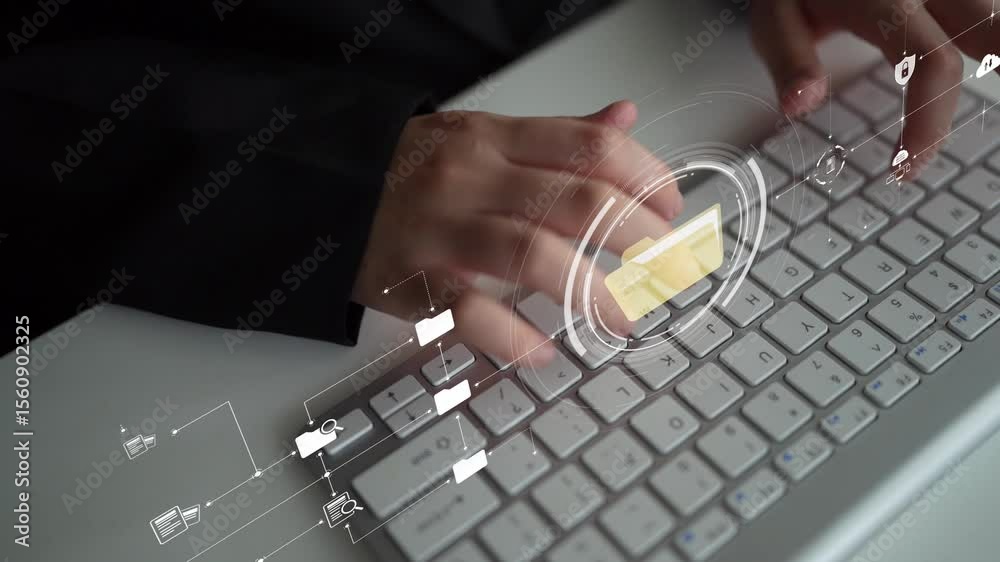 Poster online folder management for digital file organization, document folder access, cloud-based folder s