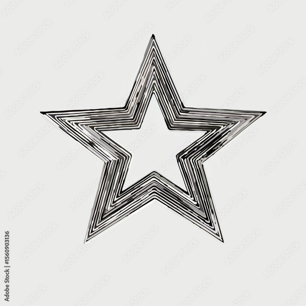 Fototapete minimalist star outline elegantly rendered, creating a modern, simple design element.